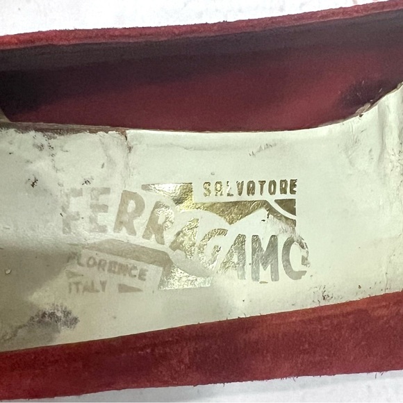 Vintage Salvatore Ferragamo Red Suede Espadrille Wedge Sandals - Picture 6 of 9